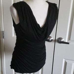 Patty Boutik black sleeveless shirred sides top XL